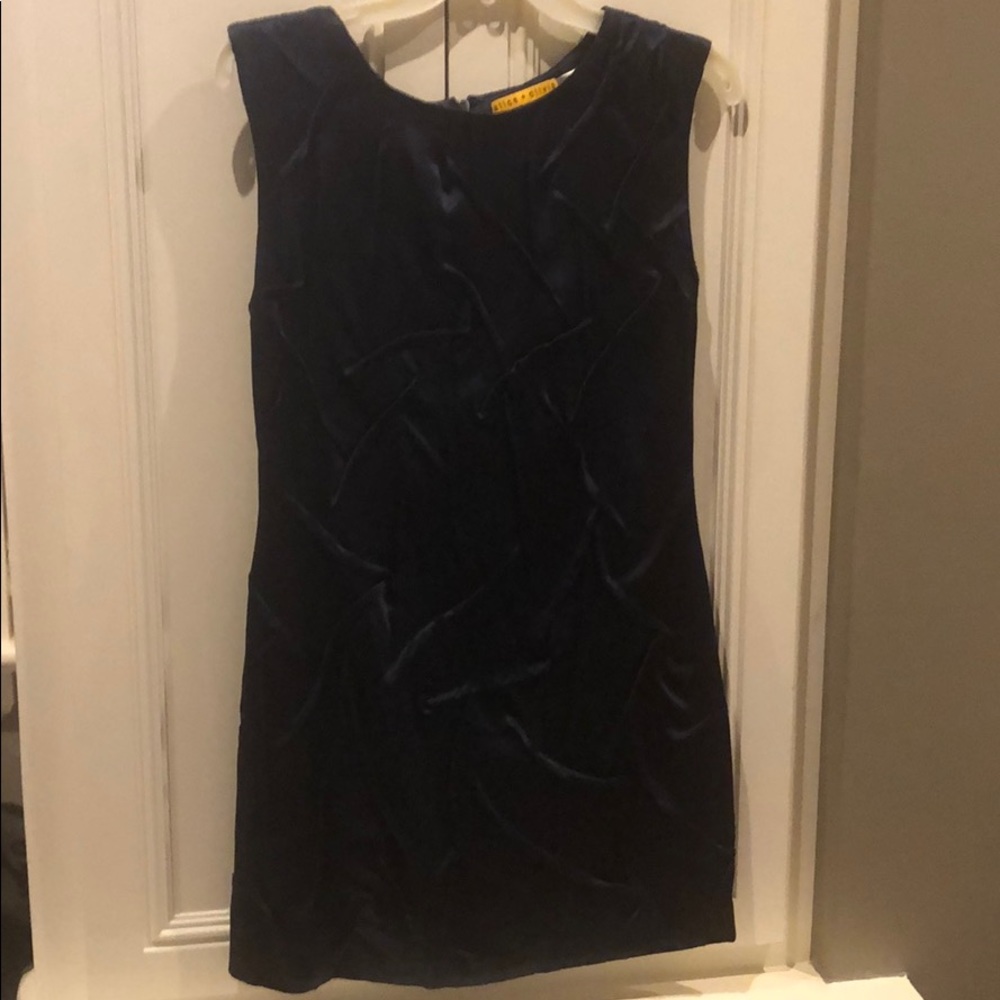 Alice + Olivia navy silk dress